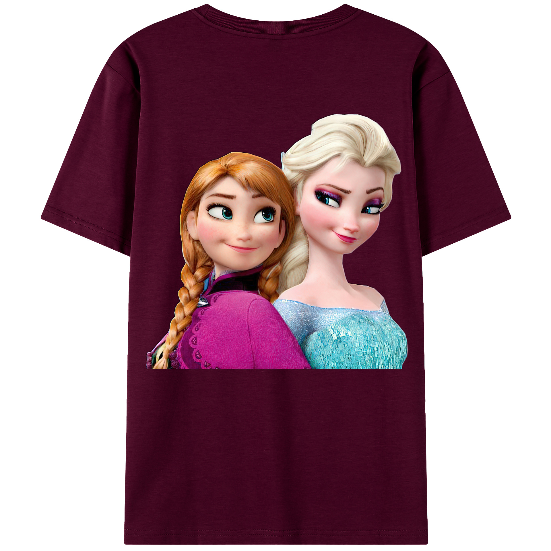 （画像用） アナと雪の女王 アンナ エルサ Frozen Anna Elsa レディース半袖Tシャツ(バックプリント)